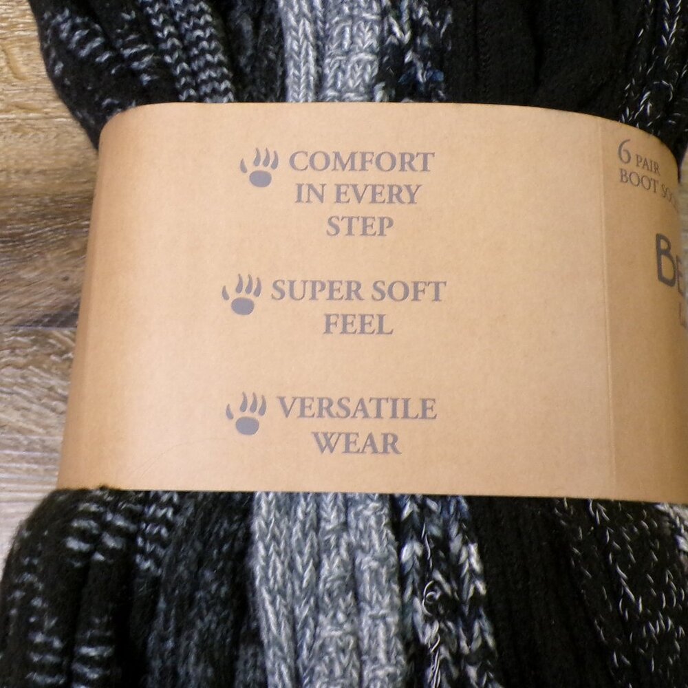 BEARPAW NWT Ladies' Boot Socks 6 Pairs Shoe Size 4-10 Live Life Comfortably - Picture 7 of 9